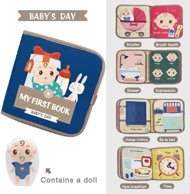 Montessori Soft Cloth Activity Quie Books for Baby Boys & Girls, Developmental Toys for Toddlers Infants Kids Sensory Gifts