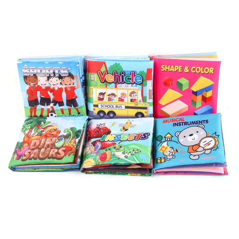Infant Early Education Cloth Book - Durable Tear-Resistant Interactive Toy with Sound Paper for Baby Development
