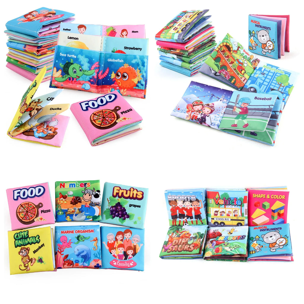 Infant Early Education Cloth Book - Durable Tear-Resistant Interactive Toy with Sound Paper for Baby Development