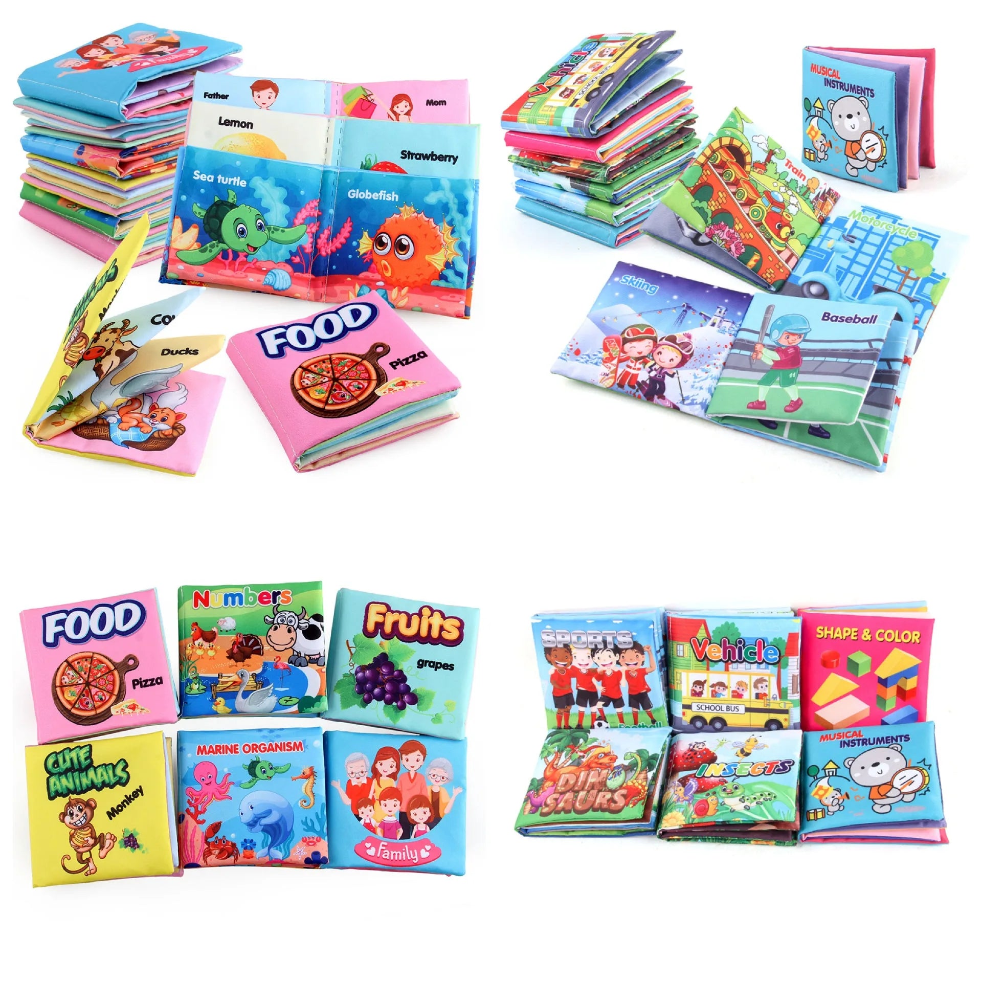 Infant Early Education Cloth Book - Durable Tear-Resistant Interactive Toy with Sound Paper for Baby Development