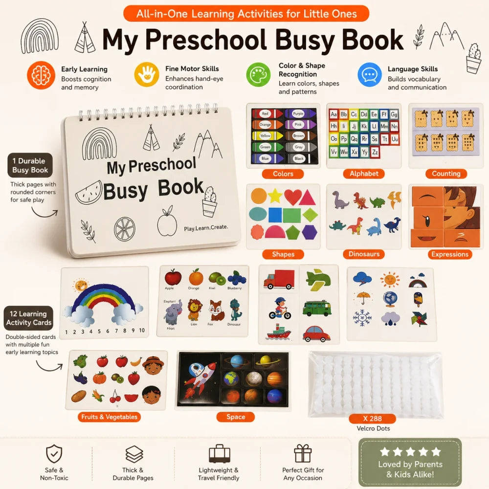 Montessori Preschool Learning Busy Book