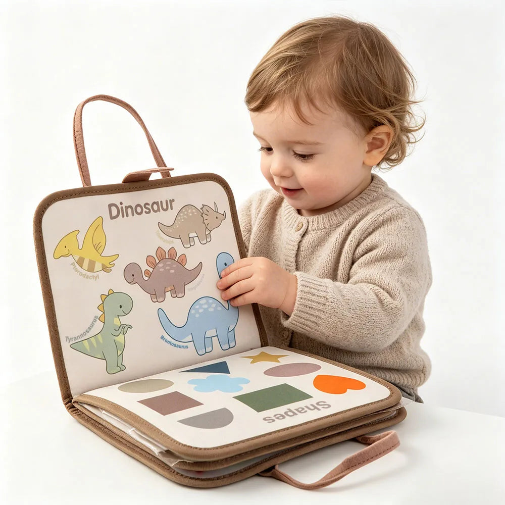 Dinosaur Theme Busy Board Busy Book Fine Motor Skills Early Education Toy Quiet Books Felt Material Toddlers Learning Board