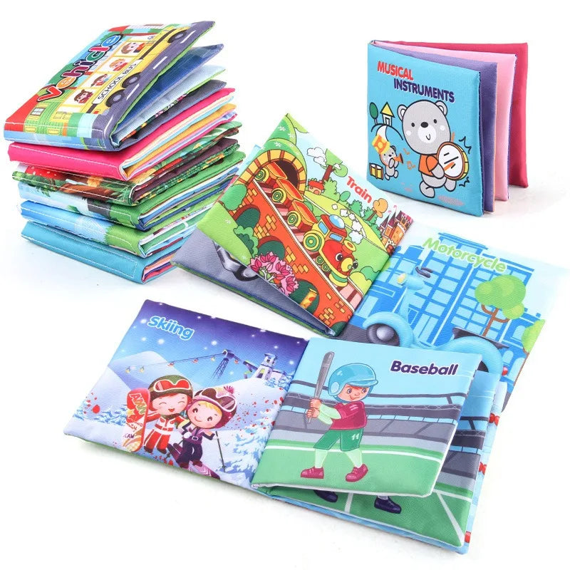 Infant Early Education Cloth Book - Durable Tear-Resistant Interactive Toy with Sound Paper for Baby Development