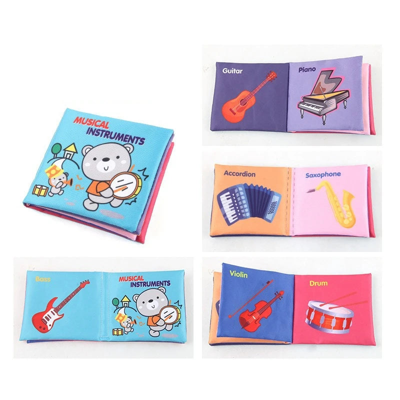 Infant Early Education Cloth Book - Durable Tear-Resistant Interactive Toy with Sound Paper for Baby Development