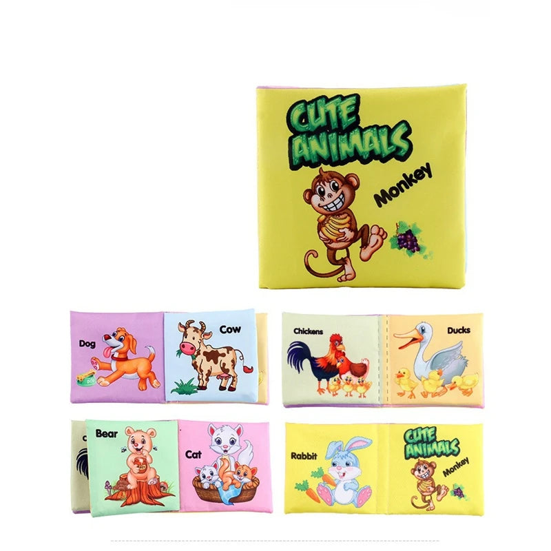 Infant Early Education Cloth Book - Durable Tear-Resistant Interactive Toy with Sound Paper for Baby Development