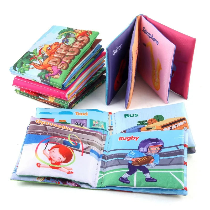 Infant Early Education Cloth Book - Durable Tear-Resistant Interactive Toy with Sound Paper for Baby Development